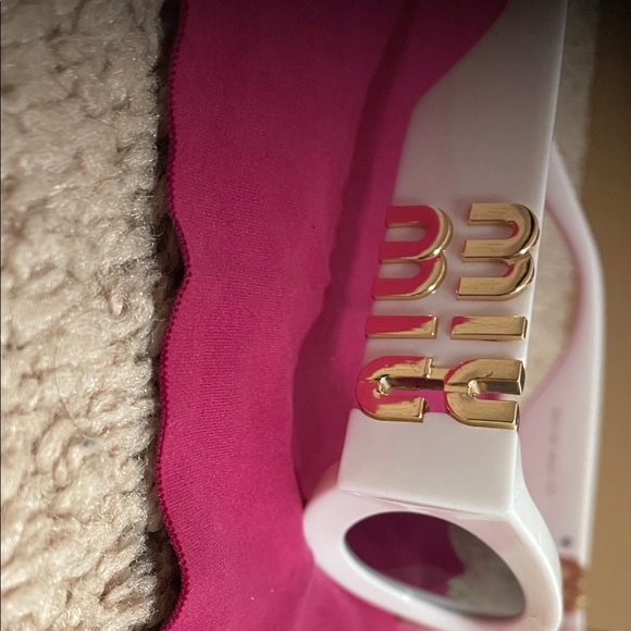 Miu Miu White Sunglasses with Gold Details main image 4